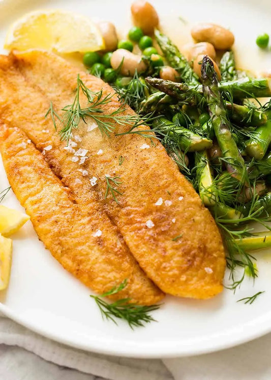 Crispy Pan-Fried Haddock with Garlic Butter Sauce