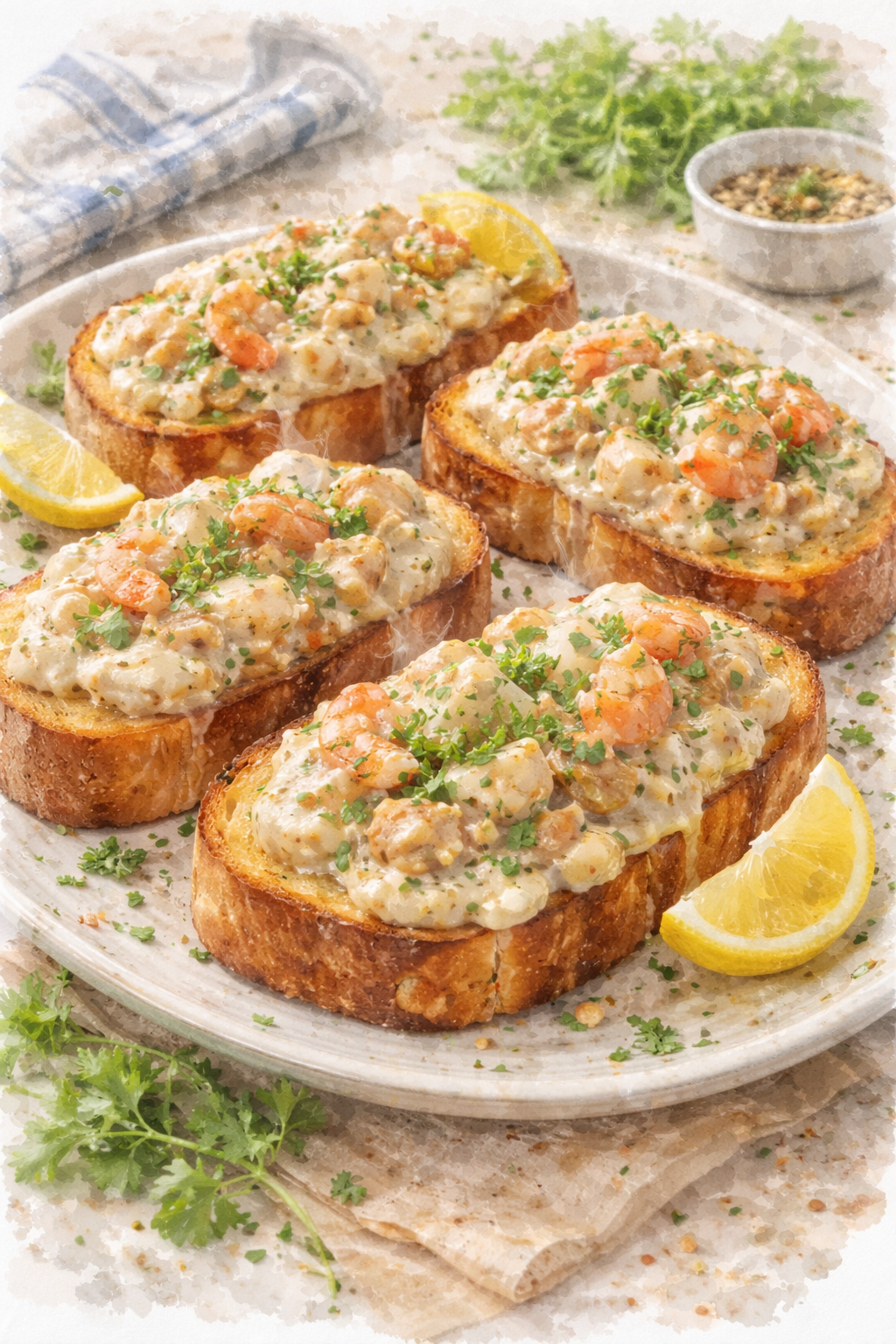 Creamy Seafood Chowder Toast
