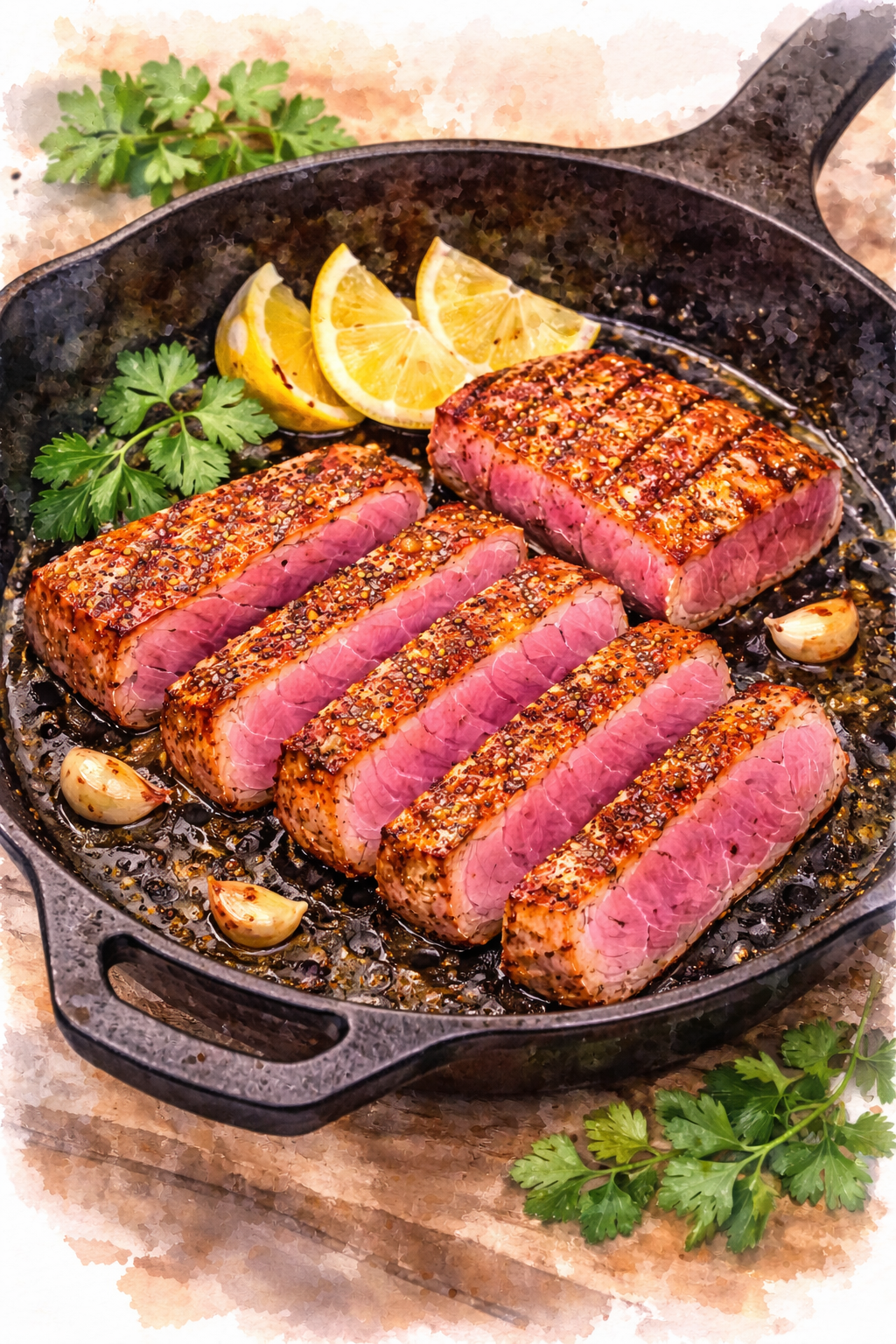 Pan Frying Bluefin Tuna Saku