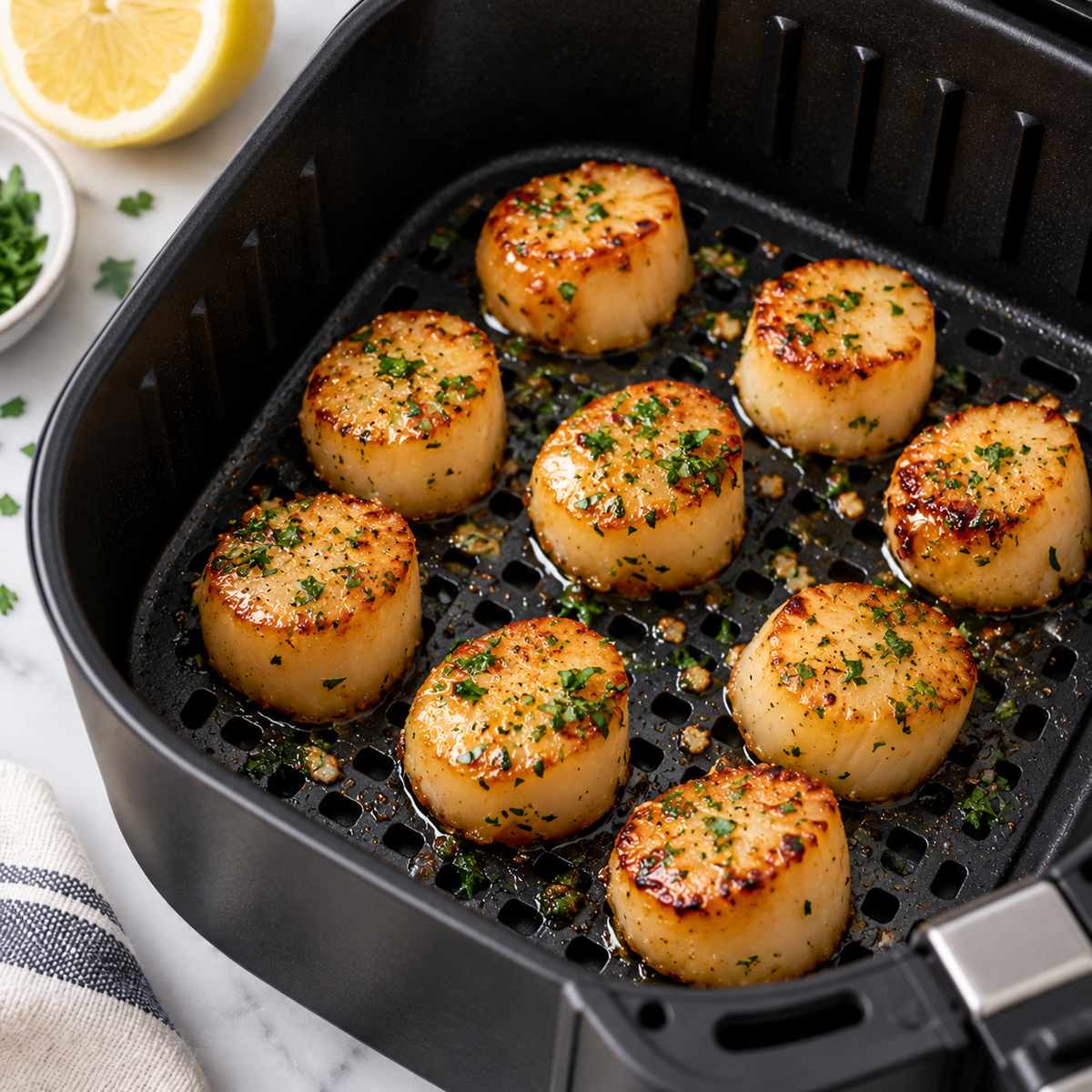 Air Frying Scallops