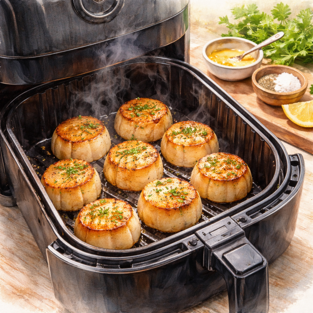 Air Frying Scallops