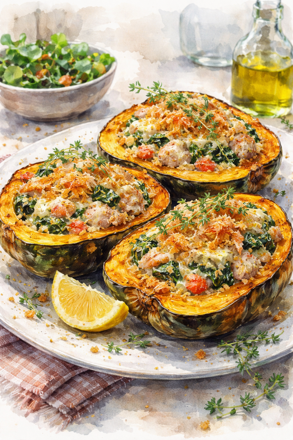 Crab Stuffed Acorn Squash