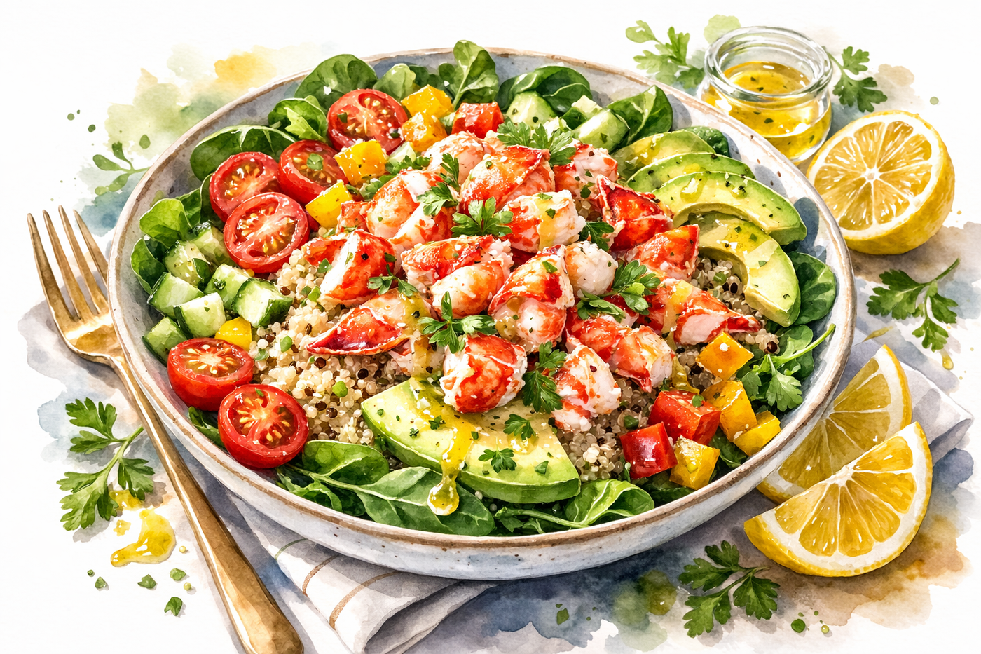 Lobster & Veggie Quinoa Bowl