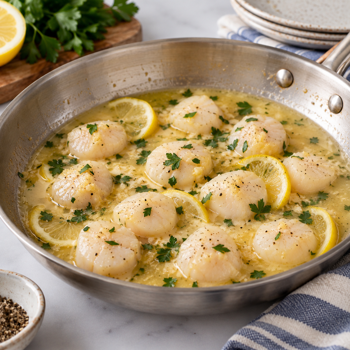 Poaching Scallops