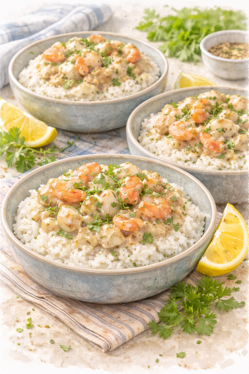 Seafood Butter Rice Bowls