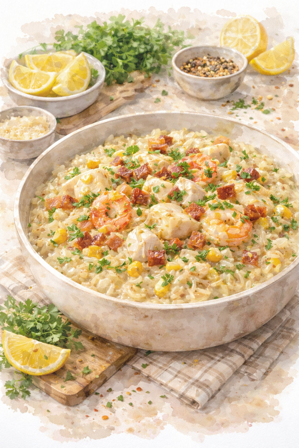 Seafood Risotto with Lemon