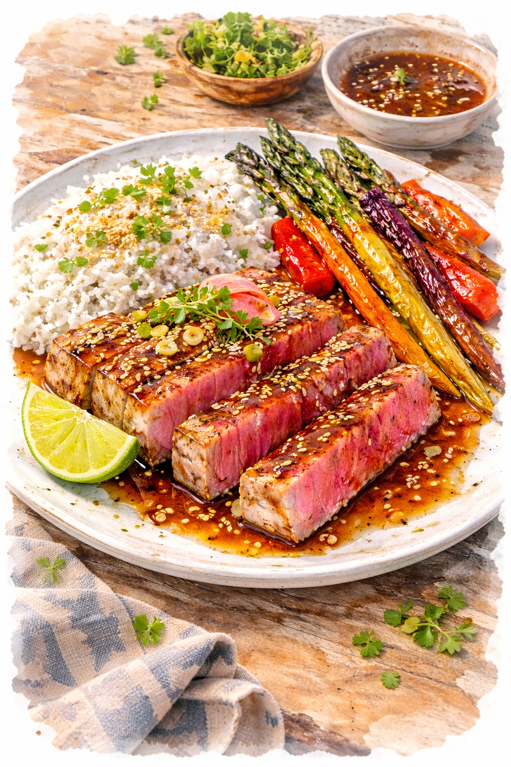 Seared Bluefin Tuna with Maple-Soy Glaze