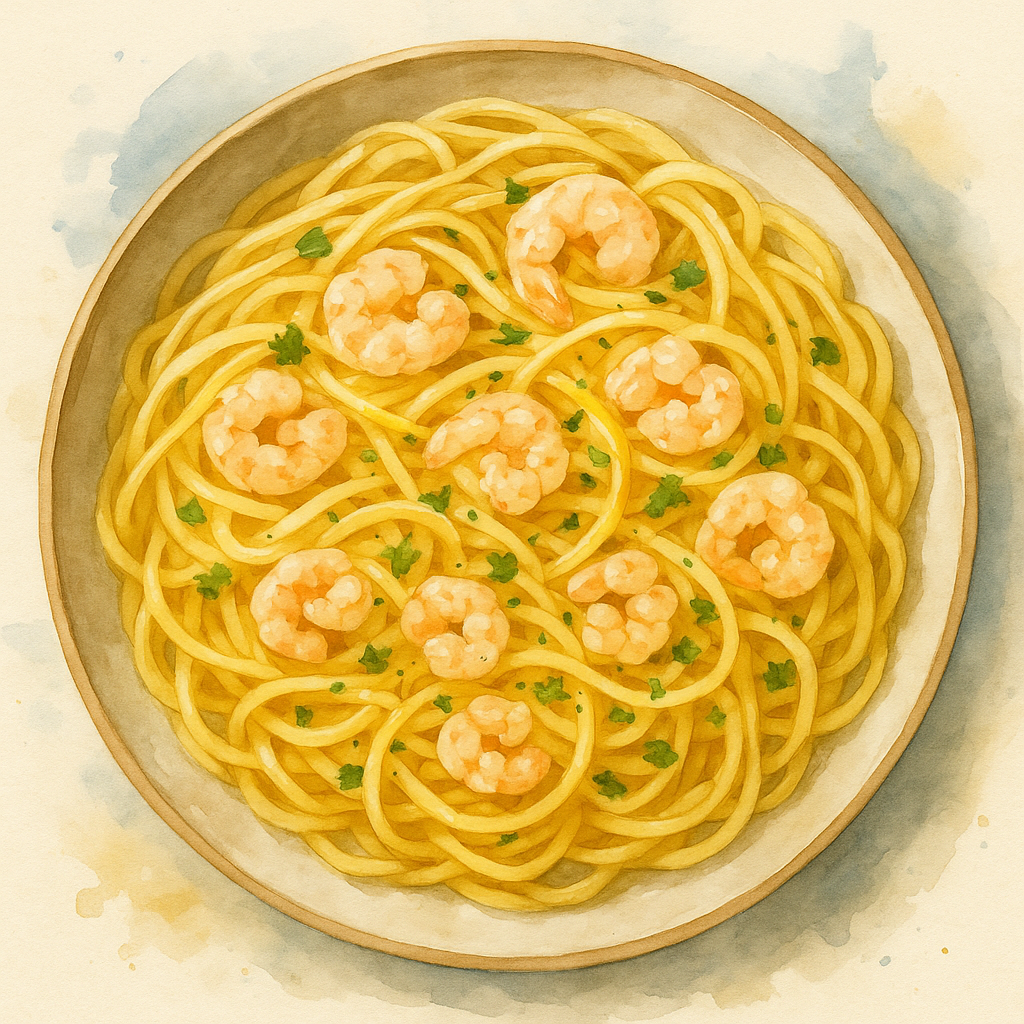 Garlic Lemon Shrimp Linguine