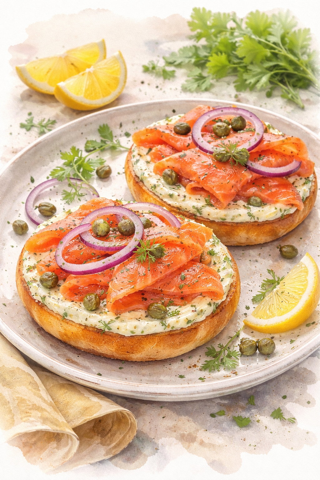 Smoked Salmon Bagels