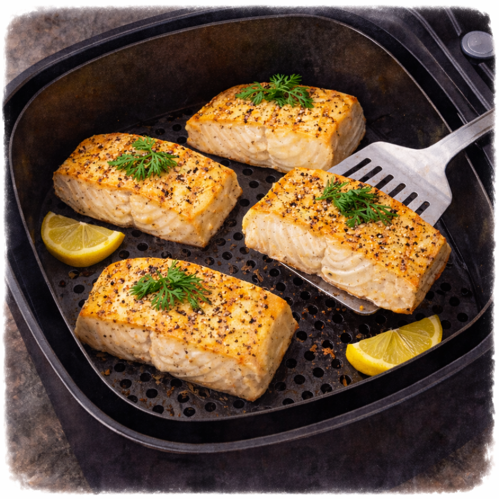 Air Frying Halibut