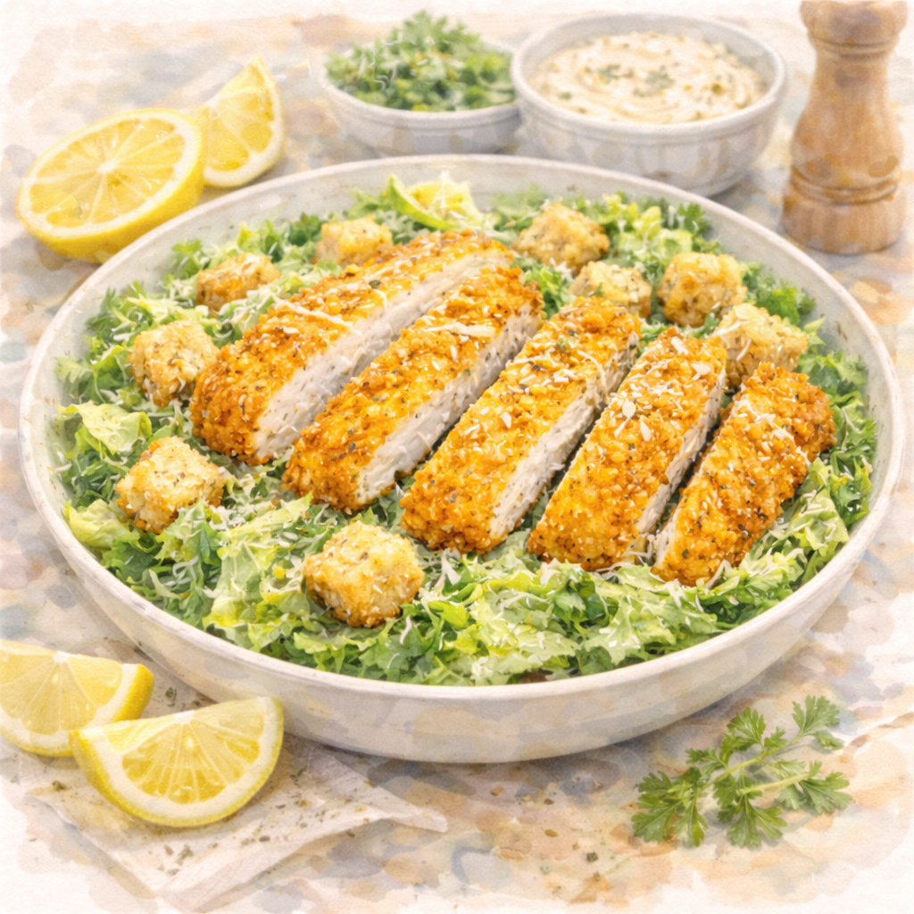 Crispy Haddock Caesar Salad – Larry's Catch