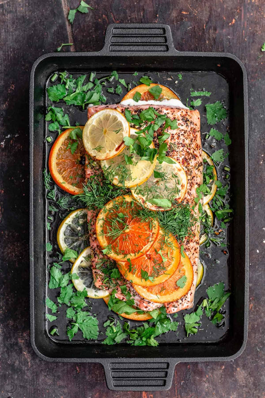 Citrus Glazed Sockeye Salmon with Roasted Vegetables