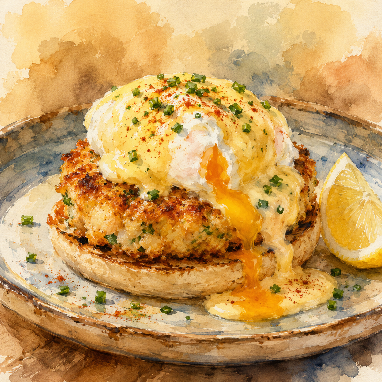 Crab Cake Eggs Benedict with Lemon Hollandaise
