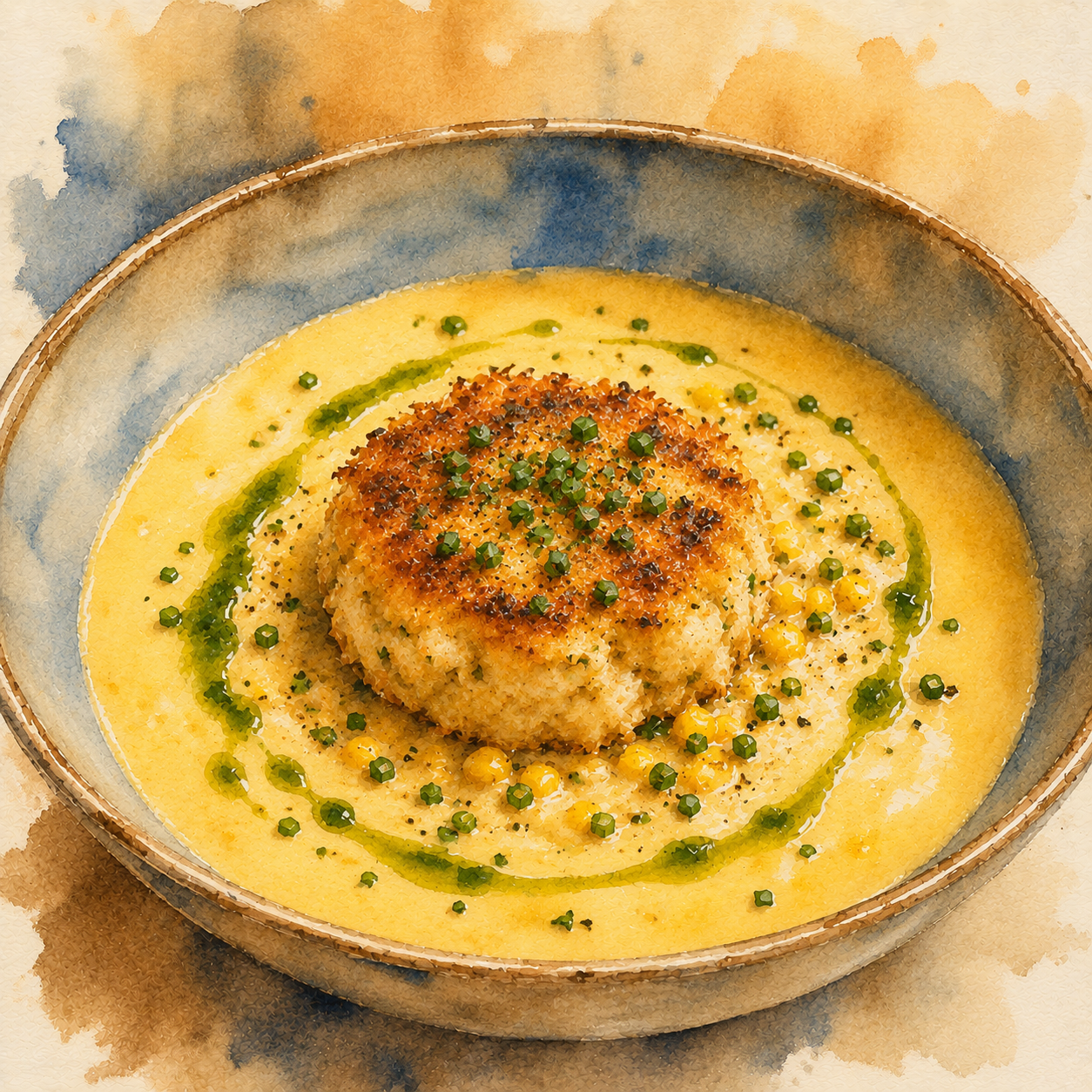 Crab Cake & Sweet Corn Bisque