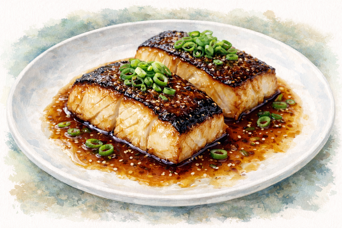 Miso Maple Glazed Black Cod