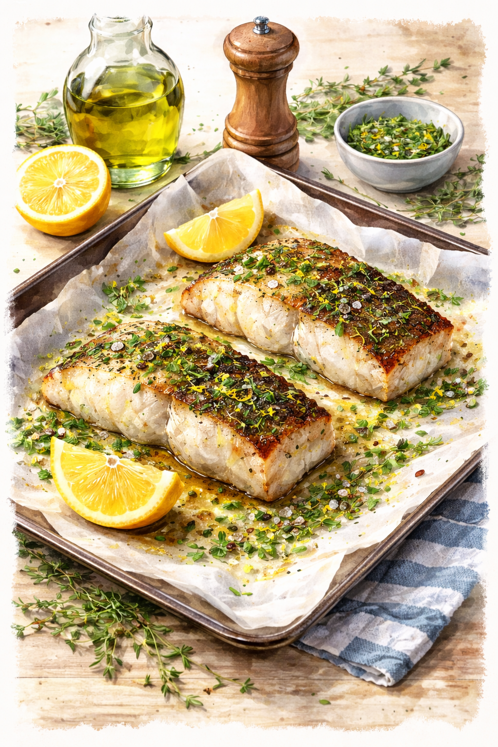 Olive Oil & Herb Roasted Black Cod