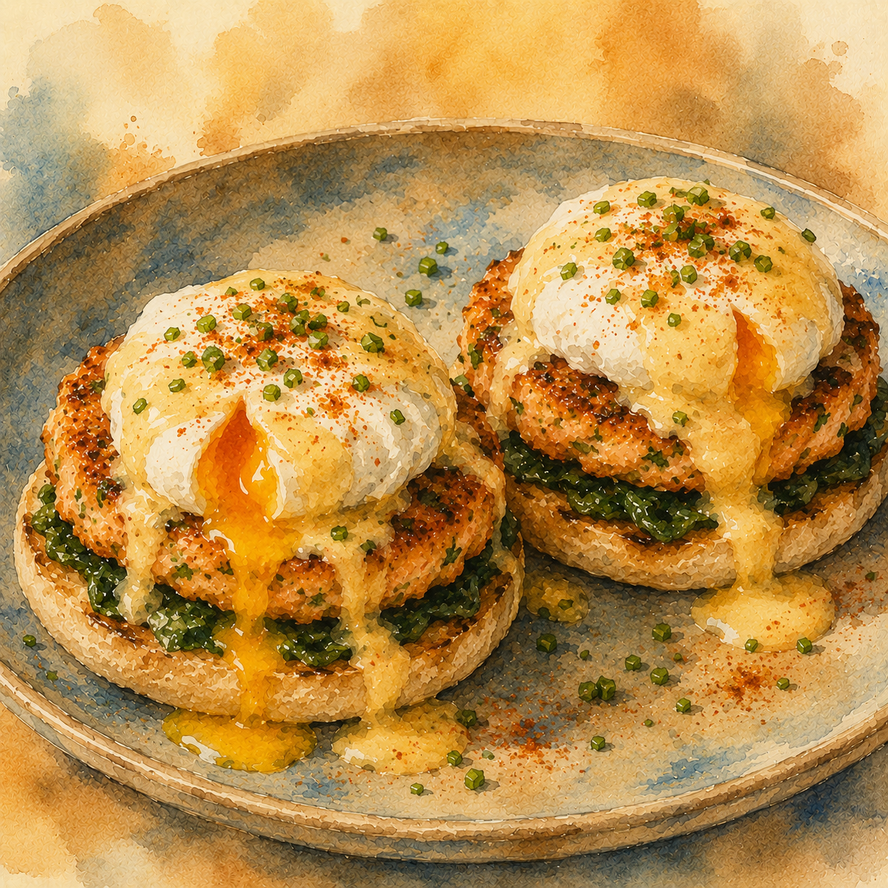 Salmon Burger Eggs Benedict