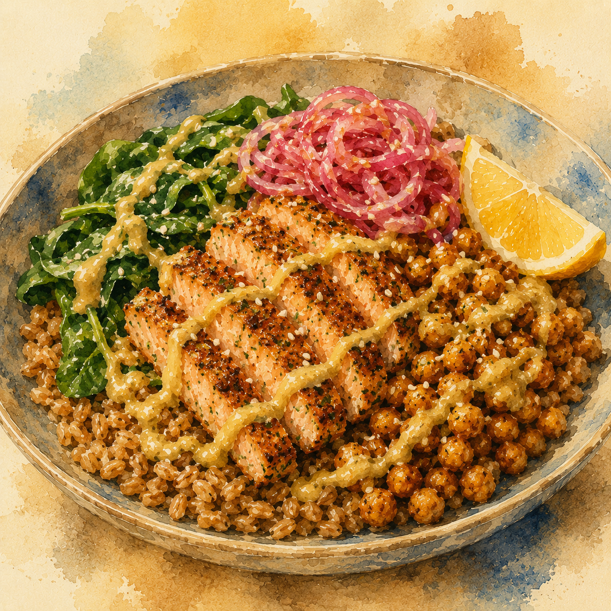 Salmon Burger Power Bowl