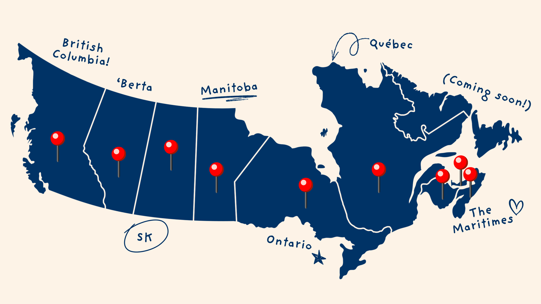 Canada delivery map