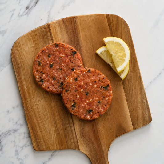 Spinach & Feta Sockeye Salmon Burgers